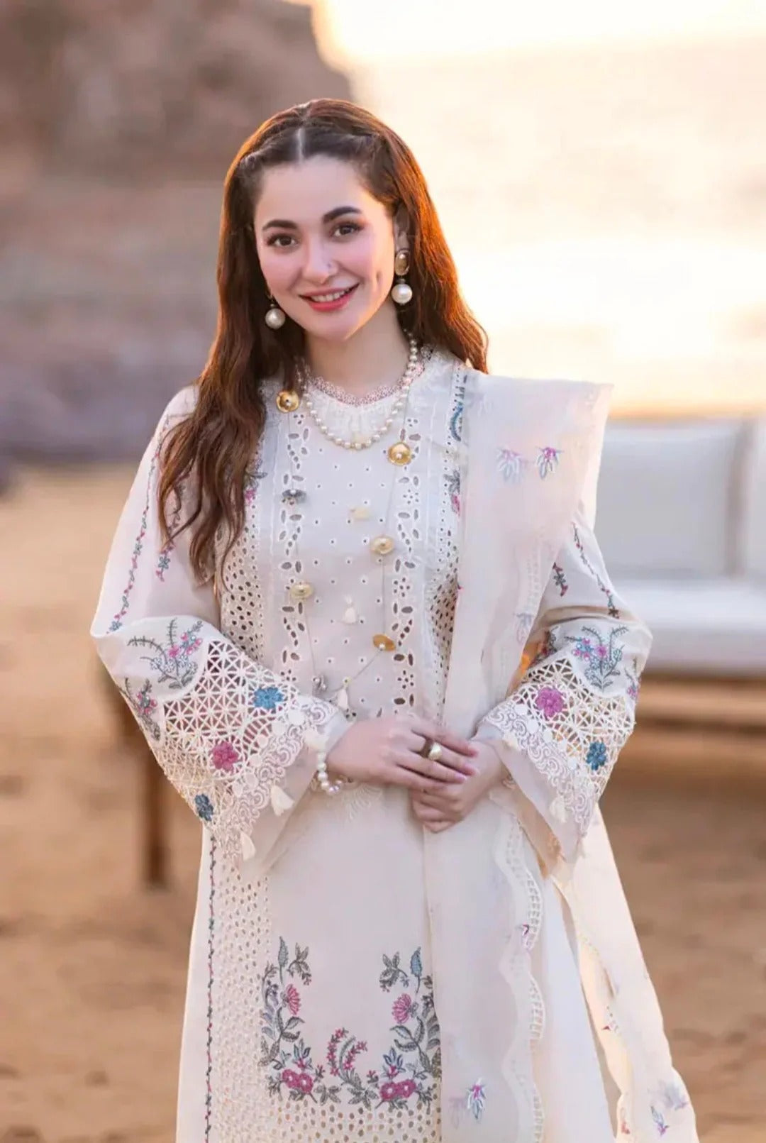 Qalamkar - 3PC Embroidered Lawn with Embroidered Organza Duppta