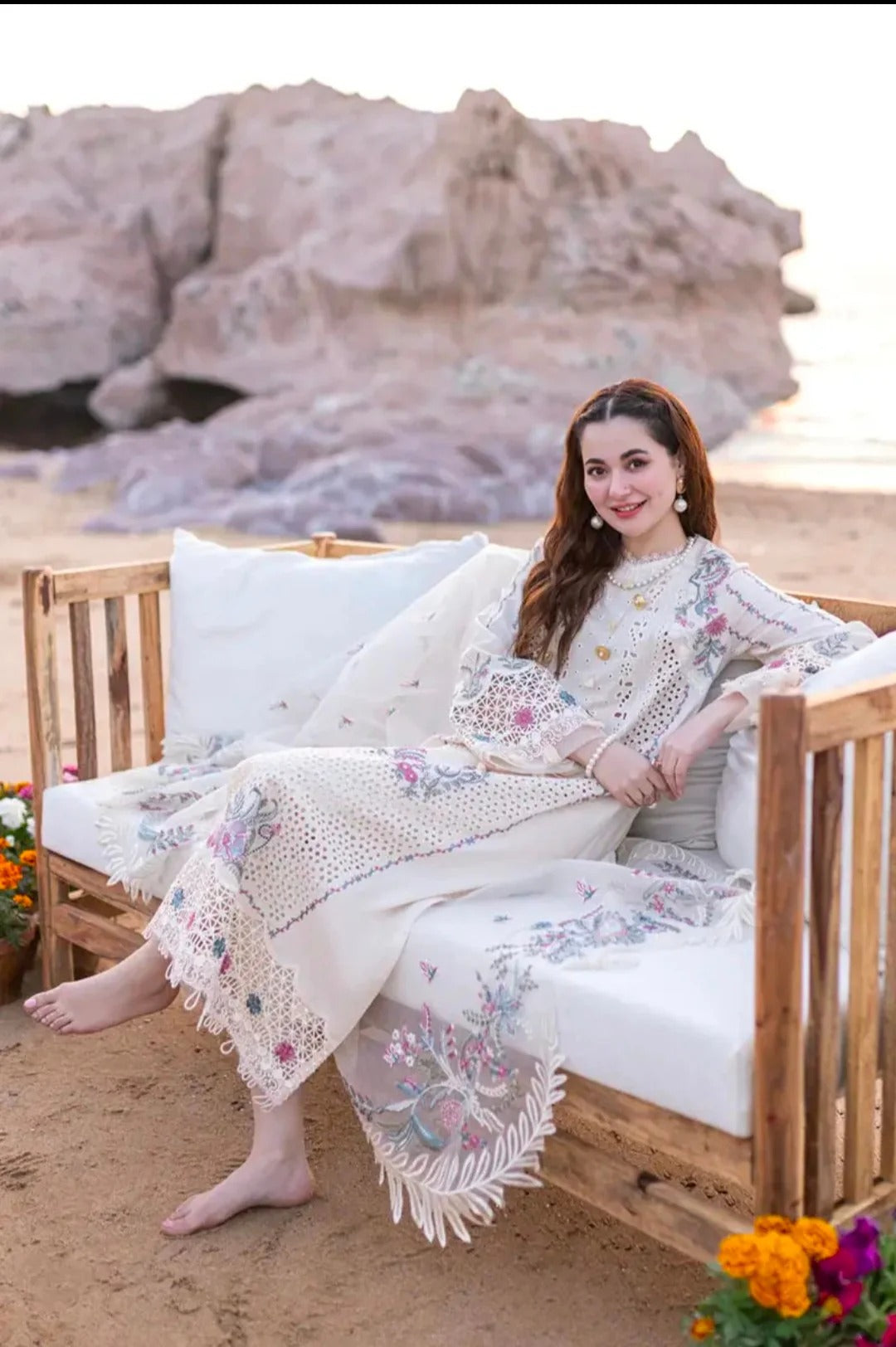 Qalamkar - 3PC Embroidered Lawn with Embroidered Organza Duppta